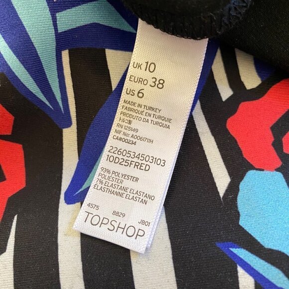 TOPSHOP | Flower Slice Sleeveless Dress | Size: 6 - Picture 3 of 6